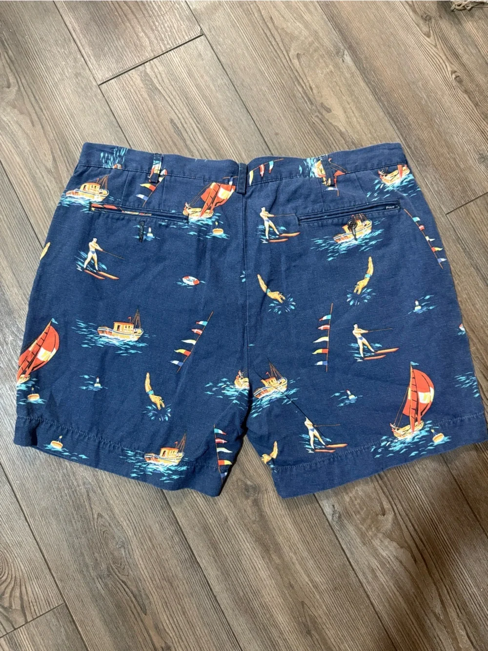 Polo Ralph Lauren Linen Blend Nautical Print Shorts Men’s 36 Coastal Beach